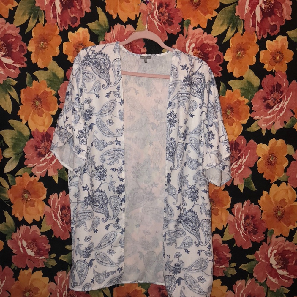 White Printed Kimono